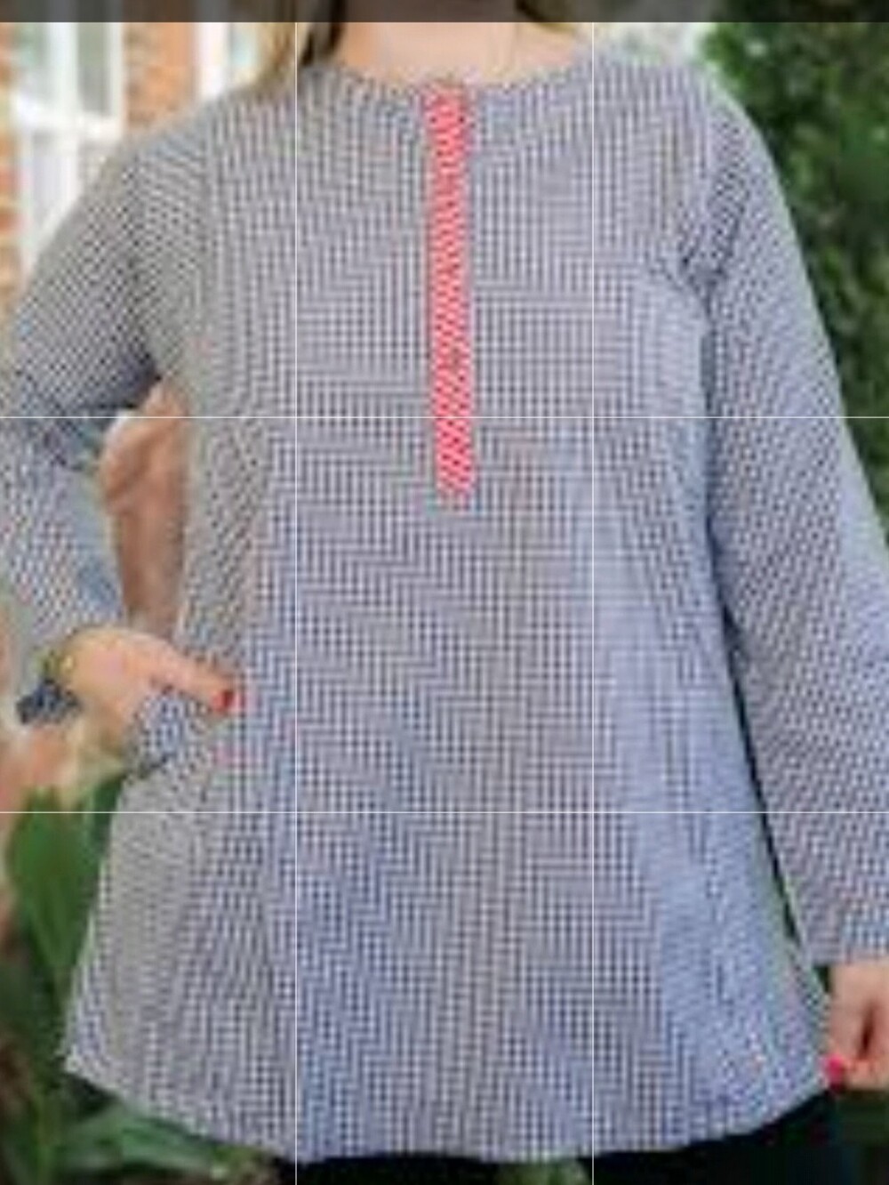 NWT Embellish Nellie Woven Gingham Tunic     Size L
